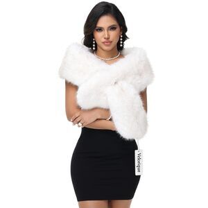 9783 Long Women's Faux Fur Shawl Wrap, All-season Party